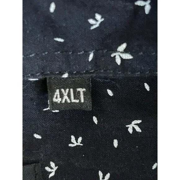 Big Dude Button Shirt Dress Men Size 4XLT Blue Workwear Formal Business Office - Picture 9 of 12